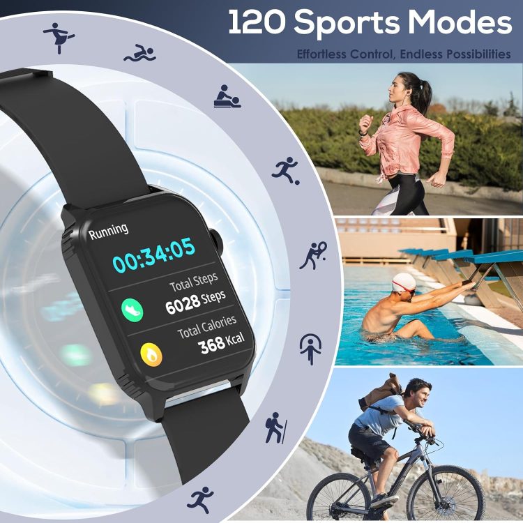 Smart Watches for Women Men, 1.83 inches HD Smartwatch with 90 Sports Modes, Heart Rate/Sleep Monitor, IP67 Waterproof, Bluetooth Call & Music Control - Image 4