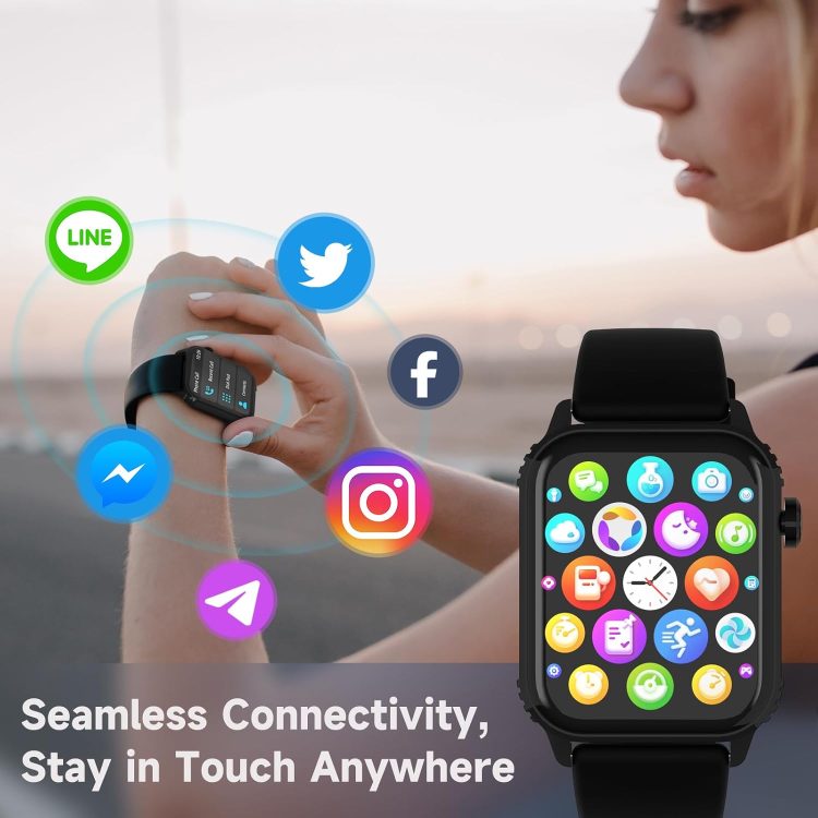 Smart Watches for Women Men, 1.83 inches HD Smartwatch with 90 Sports Modes, Heart Rate/Sleep Monitor, IP67 Waterproof, Bluetooth Call & Music Control - Image 5