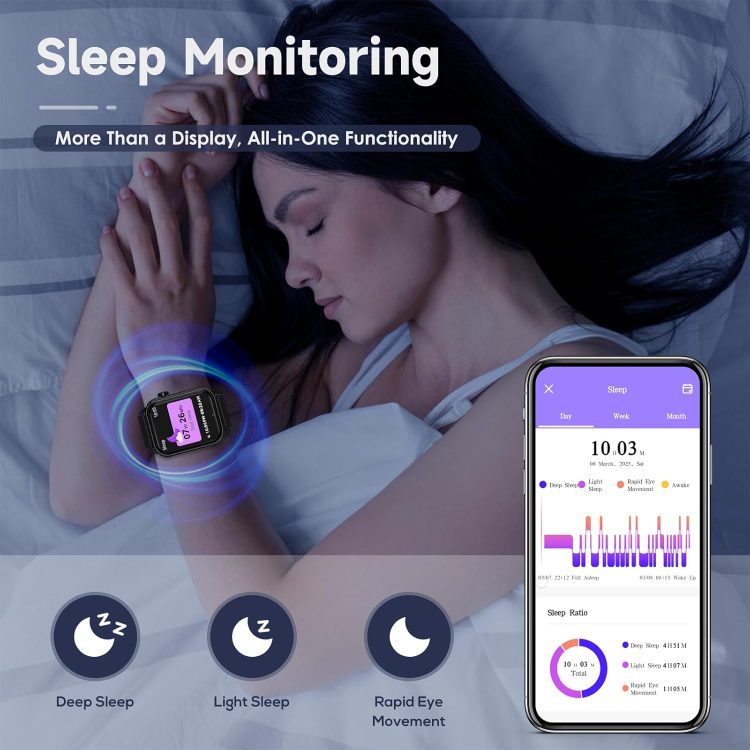 Smart Watches for Women Men, 1.83 inches HD Smartwatch with 90 Sports Modes, Heart Rate/Sleep Monitor, IP67 Waterproof, Bluetooth Call & Music Control - Image 6